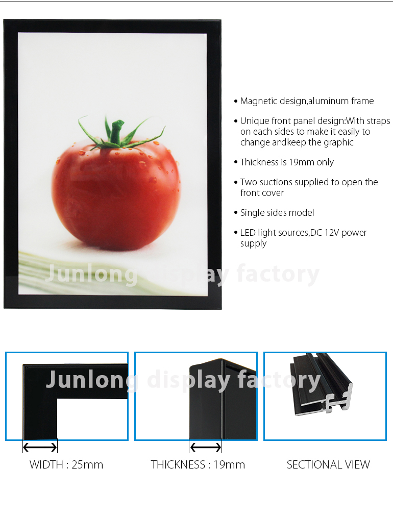 Magnetic led slim light box - junlon